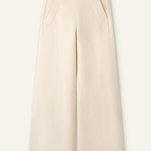 ME + EM Cotton Herringbone Wide-Leg Pant